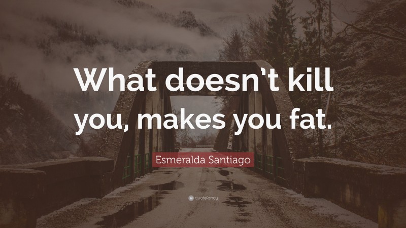 Esmeralda Santiago Quote: “What doesn’t kill you, makes you fat.”