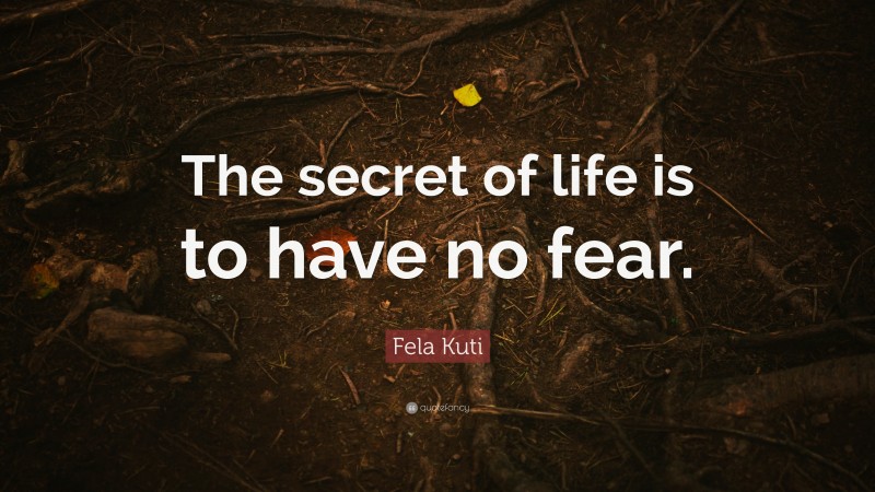 Fela Kuti Quote: “The secret of life is to have no fear.”