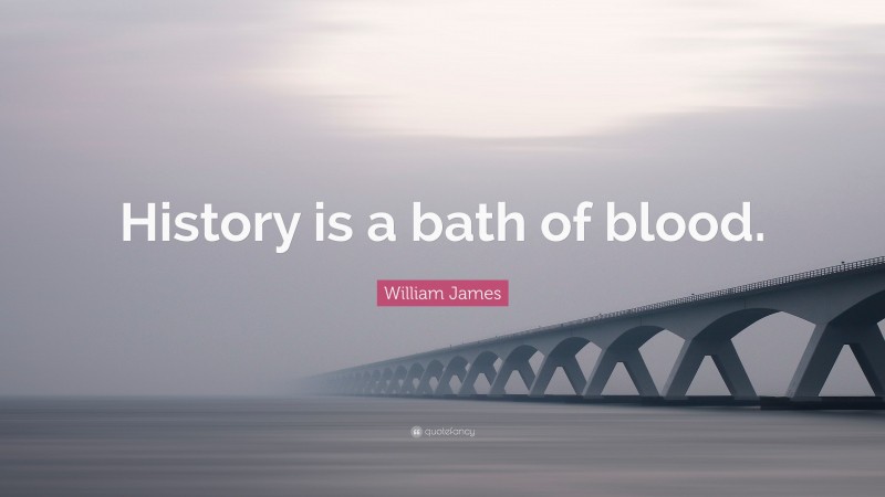 William James Quote: “History is a bath of blood.”
