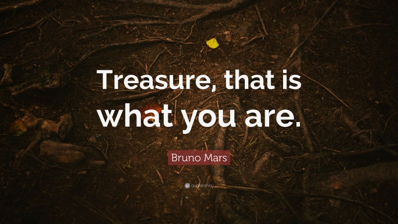 Bruno Mars Quote: “Treasure, that is what you are.”