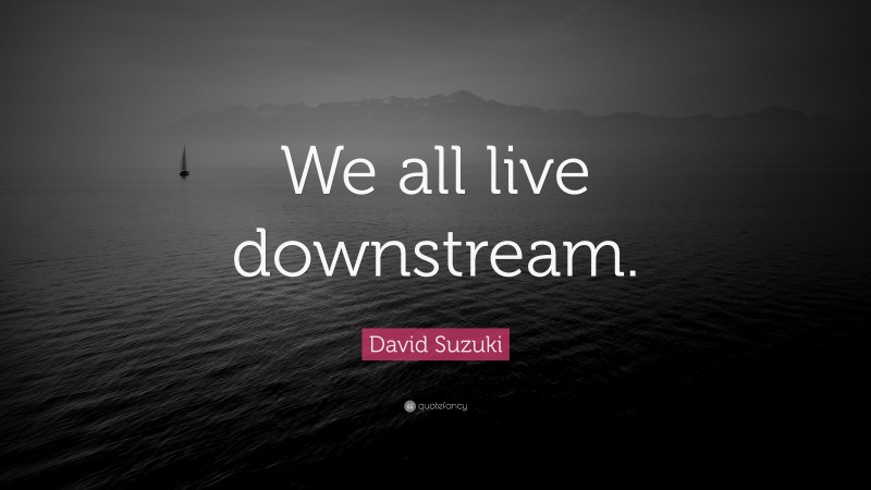 David Suzuki Quote: “We all live downstream.”