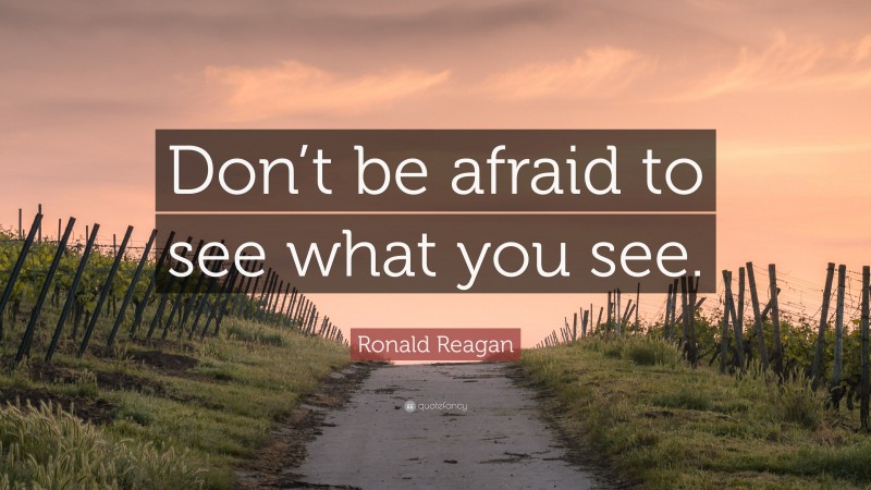 Ronald Reagan Quote: “Don’t be afraid to see what you see.”