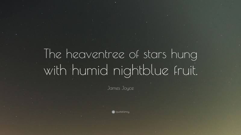 James Joyce Quote: “The heaventree of stars hung with humid nightblue fruit.”