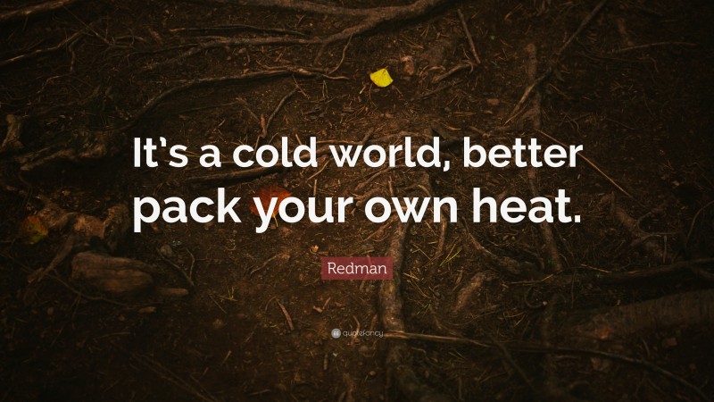 Redman Quote: “It’s a cold world, better pack your own heat.”
