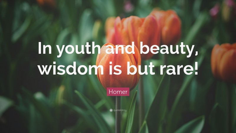 Homer Quote: “In youth and beauty, wisdom is but rare!”