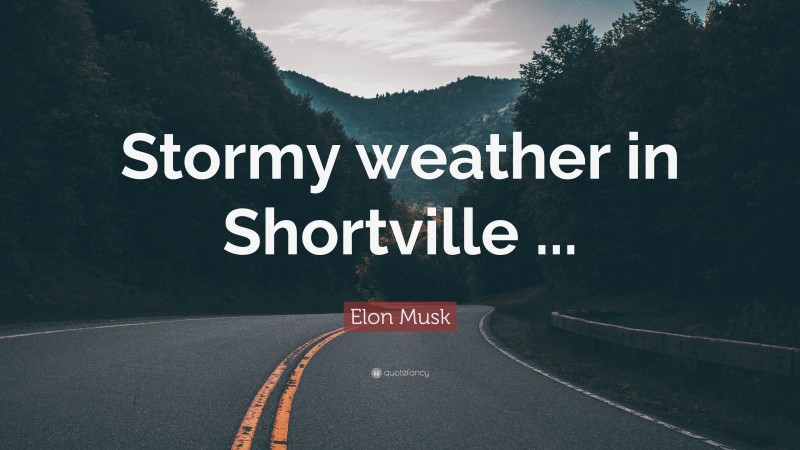 Elon Musk Quote: “Stormy weather in Shortville ...”