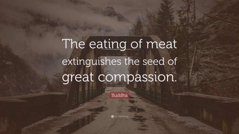 Buddha Quote: “The eating of meat extinguishes the seed of great compassion.”