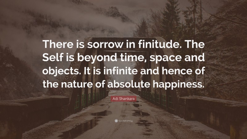 Adi Shankara Quote: “There is sorrow in finitude. The Self is beyond time, space and objects. It is infinite and hence of the nature of absolute happiness.”