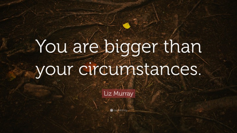 Liz Murray Quote: “You are bigger than your circumstances.”
