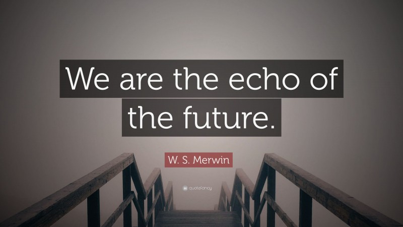 W. S. Merwin Quote: “We are the echo of the future.”