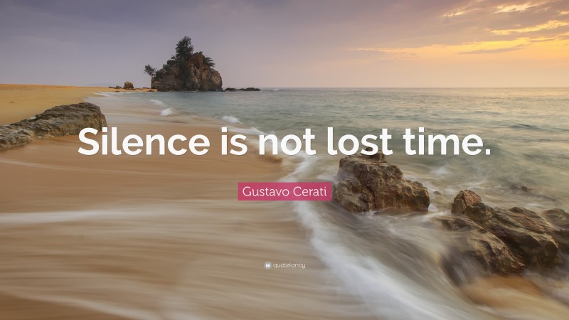 Gustavo Cerati Quote: “Silence is not lost time.”