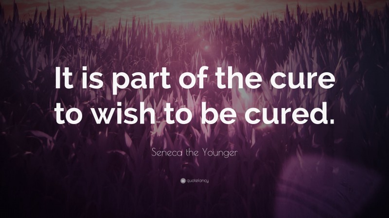Seneca the Younger Quote: “It is part of the cure to wish to be cured.”