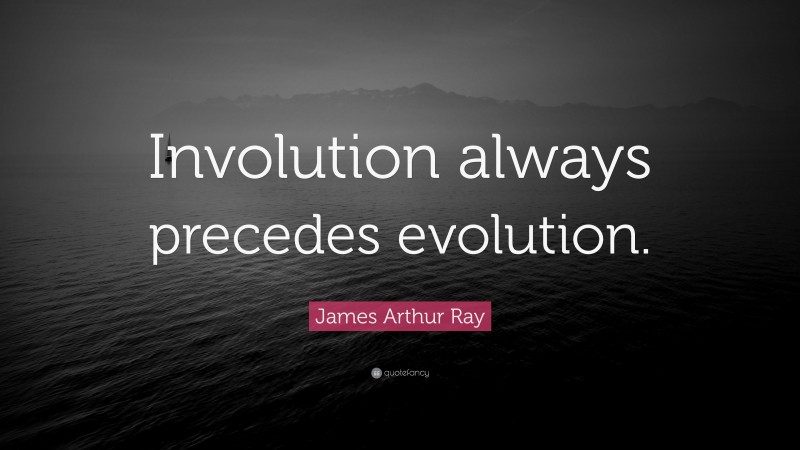 James Arthur Ray Quote: “Involution always precedes evolution.”