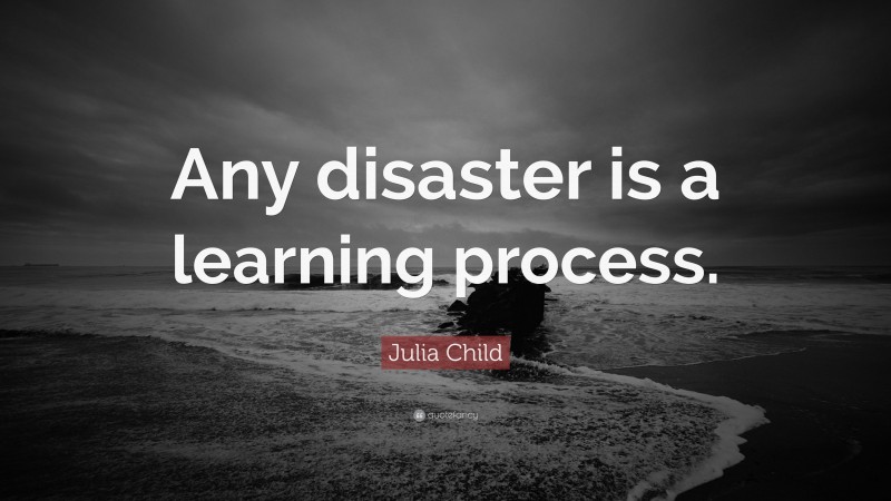 Julia Child Quote: “Any disaster is a learning process.”
