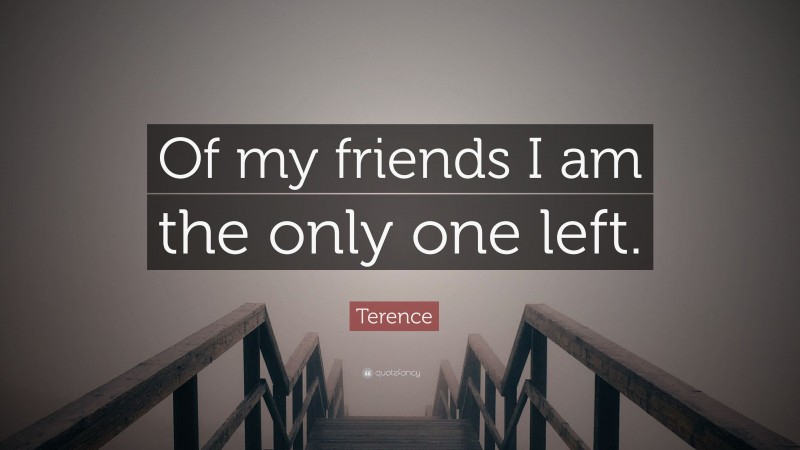 Terence Quote: “Of my friends I am the only one left.”