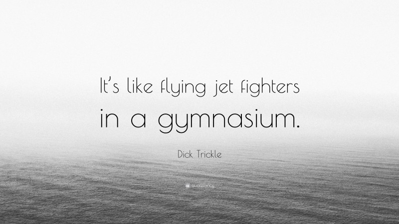 Dick Trickle Quote: “It’s like flying jet fighters in a gymnasium.”