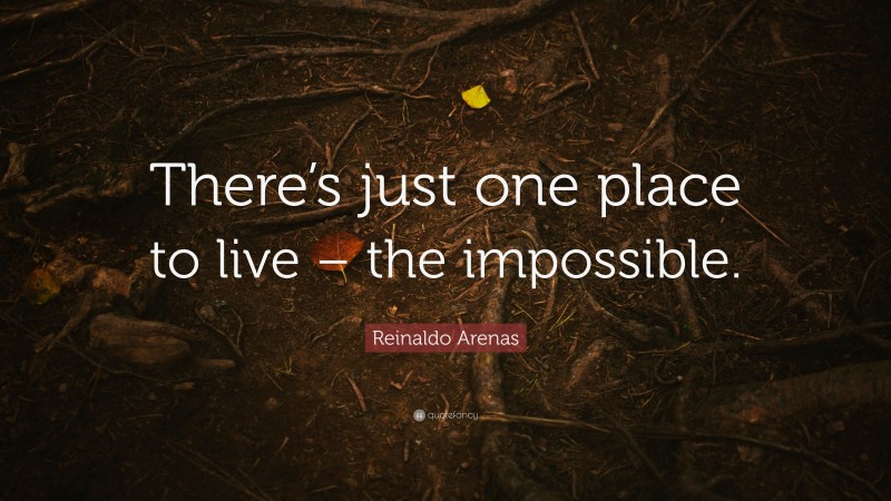 Reinaldo Arenas Quote: “There’s just one place to live – the impossible.”