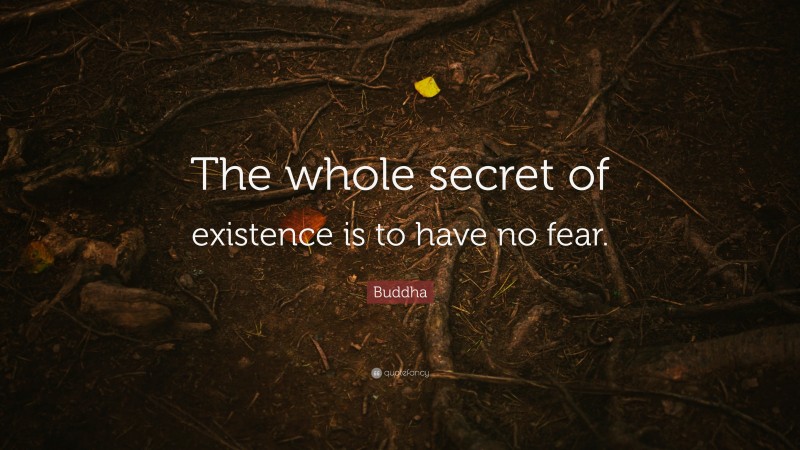 Buddha Quote: “The whole secret of existence is to have no fear.”