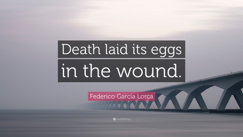 Federico García Lorca Quote: “Death laid its eggs in the wound.”