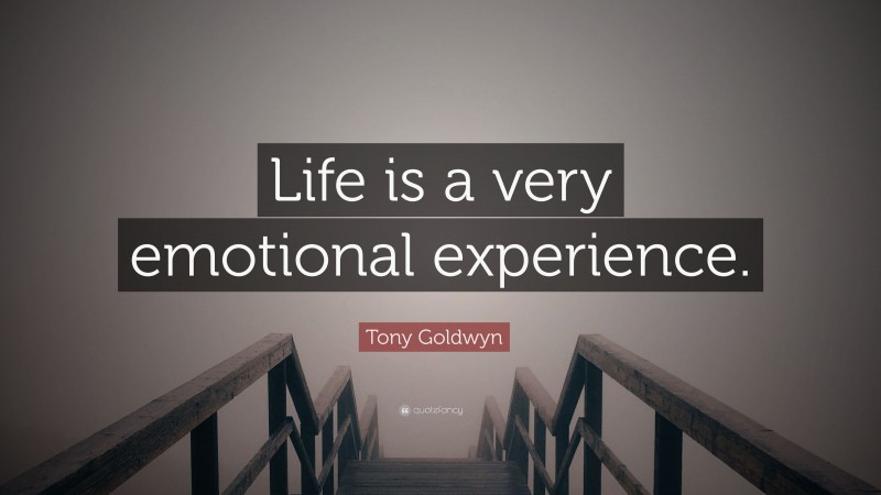 Tony Goldwyn Quote: “Life is a very emotional experience.”