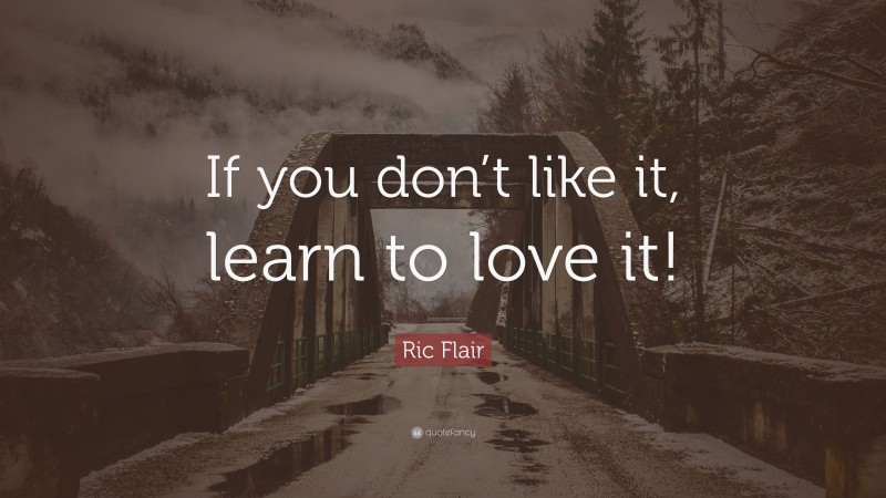 Ric Flair Quote: “If you don’t like it, learn to love it!”