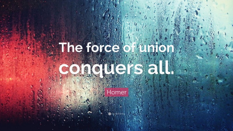 Homer Quote: “The force of union conquers all.”