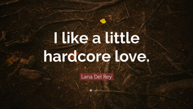 Lana Del Rey Quote: “I like a little hardcore love.”