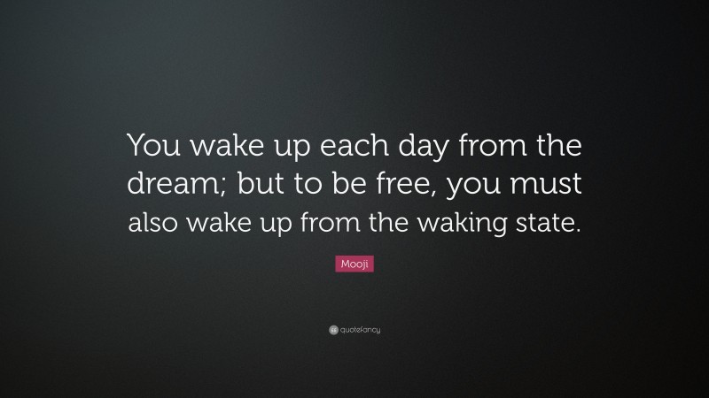 Mooji Quote: “You wake up each day from the dream; but to be free, you must also wake up from the waking state.”