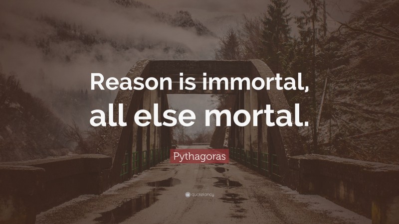 Pythagoras Quote: “Reason is immortal, all else mortal.”