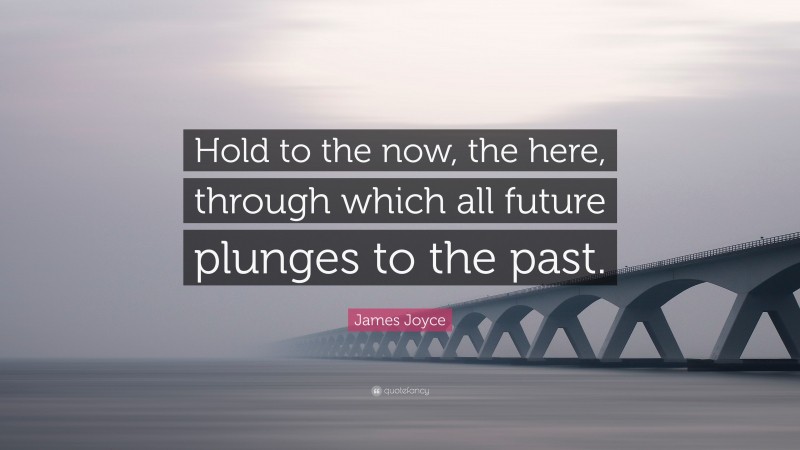 James Joyce Quote: “Hold to the now, the here, through which all future plunges to the past.”