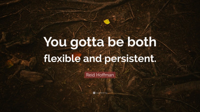 Reid Hoffman Quote: “You gotta be both flexible and persistent.”
