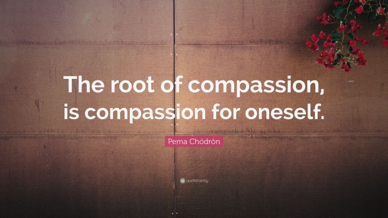 Pema Chödrön Quote: “The root of compassion, is compassion for oneself.”