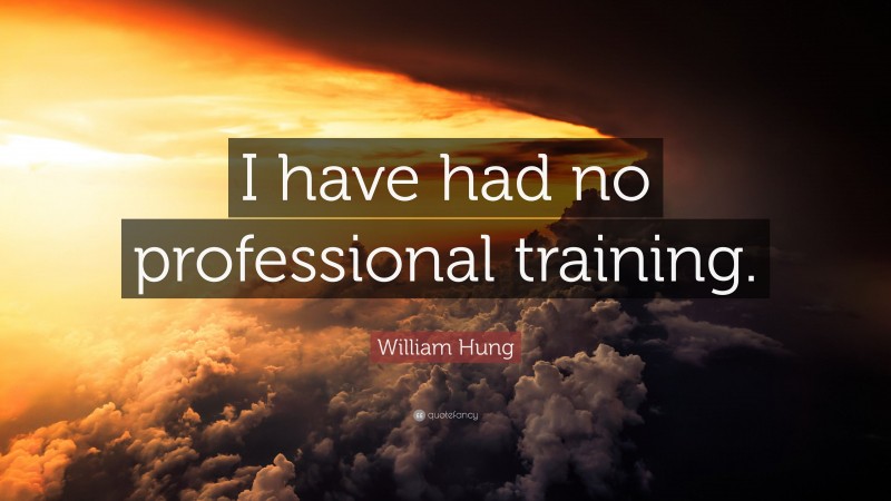 William Hung Quote: “I have had no professional training.”