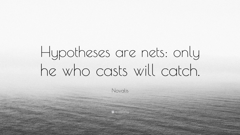 Novalis Quote: “Hypotheses are nets: only he who casts will catch.”