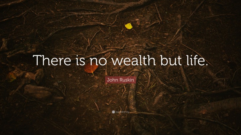 John Ruskin Quote: “There is no wealth but life.”