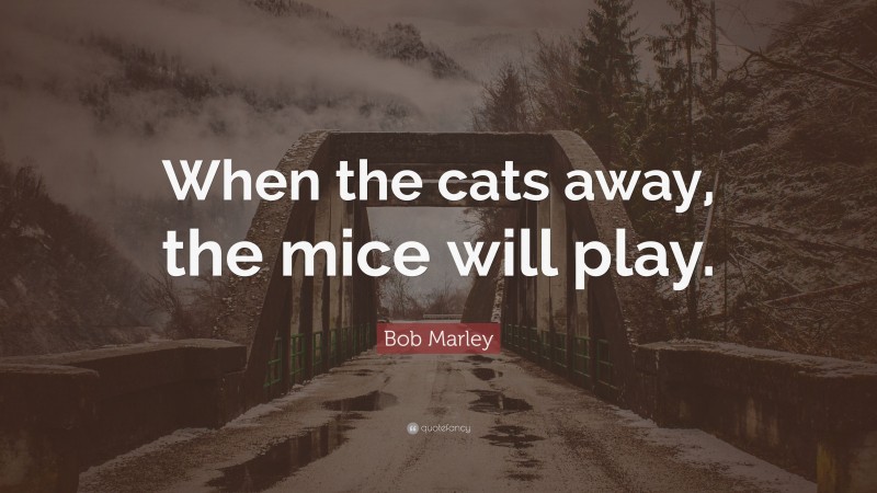 Bob Marley Quote: “When the cats away, the mice will play.”