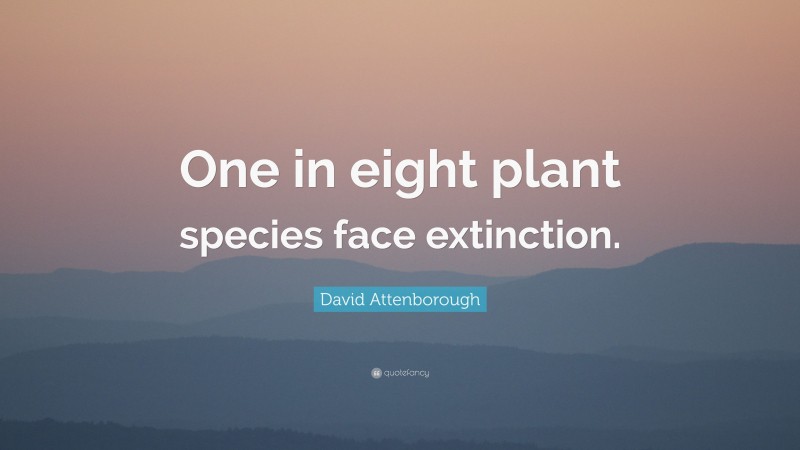 David Attenborough Quote: “One in eight plant species face extinction.”