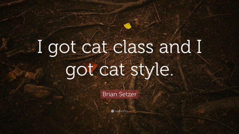 Brian Setzer Quote: “I got cat class and I got cat style.”
