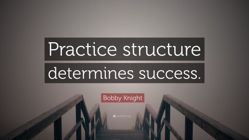 Bobby Knight Quote: “Practice structure determines success.”
