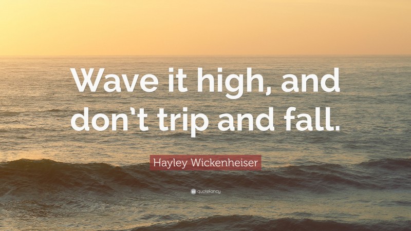 Hayley Wickenheiser Quote: “Wave it high, and don’t trip and fall.”
