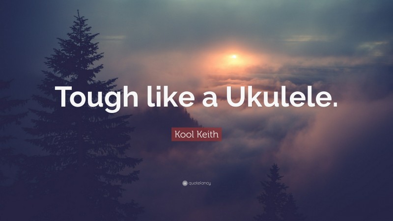 Kool Keith Quote: “Tough like a Ukulele.”