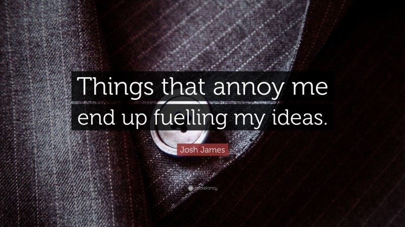 Josh James Quote: “Things that annoy me end up fuelling my ideas.”