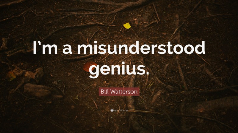 Bill Watterson Quote: “I’m a misunderstood genius.”