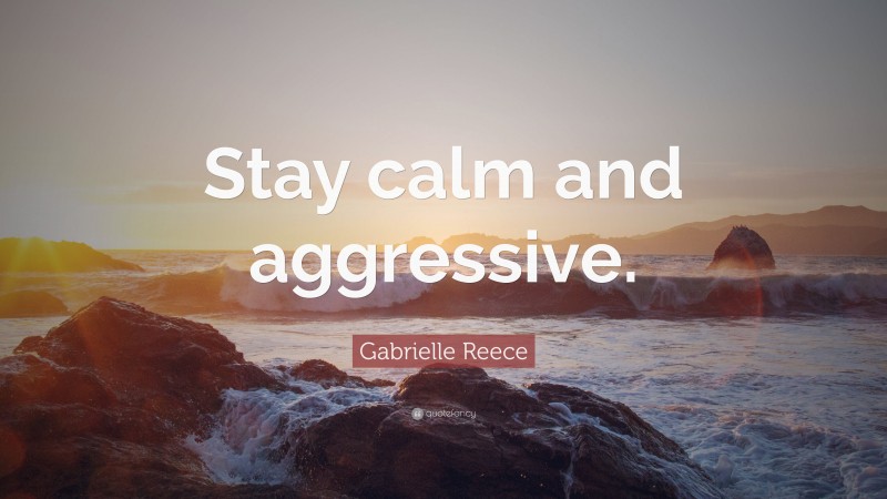 Gabrielle Reece Quote: “Stay calm and aggressive.”