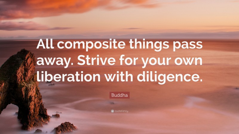 Buddha Quote: “All composite things pass away. Strive for your own liberation with diligence.”