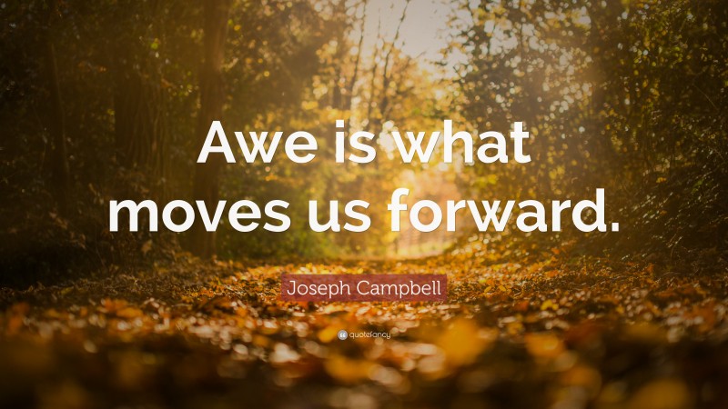 Joseph Campbell Quote: “Awe is what moves us forward.”