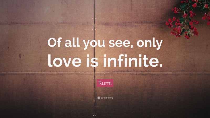 Rumi Quote: “Of all you see, only love is infinite.”