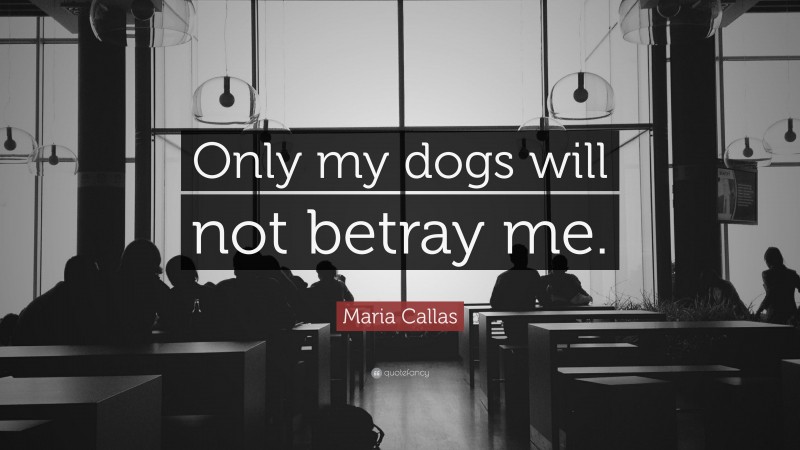 Maria Callas Quote: “Only my dogs will not betray me.”