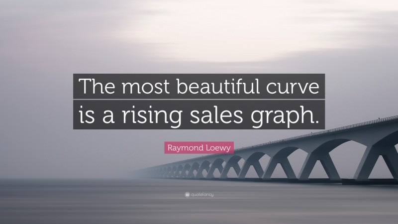 Raymond Loewy Quote: “The most beautiful curve is a rising sales graph.”