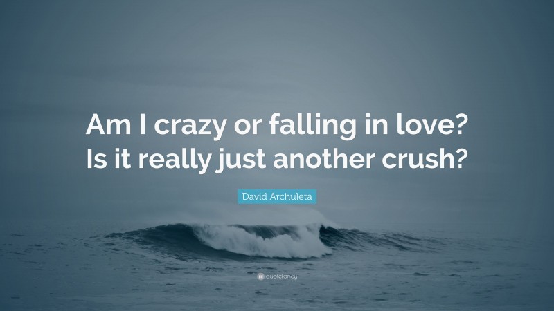 David Archuleta Quote: “Am I crazy or falling in love? Is it really just another crush?”